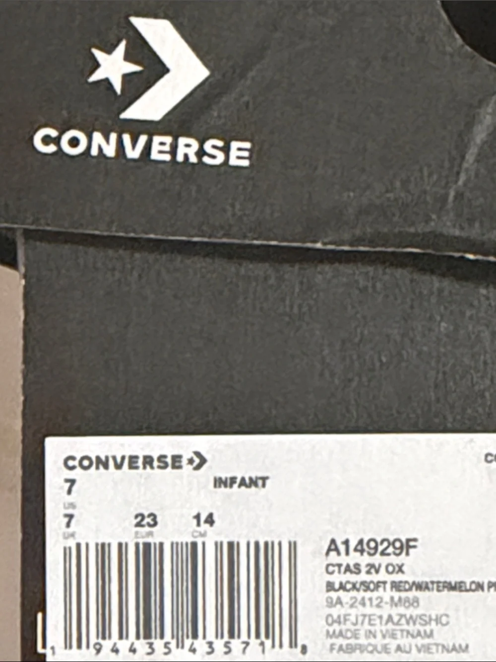 Converse Kids Black Sneakers with Red Strawberry Print